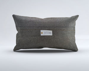 Vintage Turkish Kilim Cushion Cover 30x50 cm Lumbar Wool Kelim Pillowcase 35264