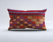 Vintage Turkish Kilim Cushion Cover 30x50 cm Lumbar Wool Kelim Pillowcase 35267