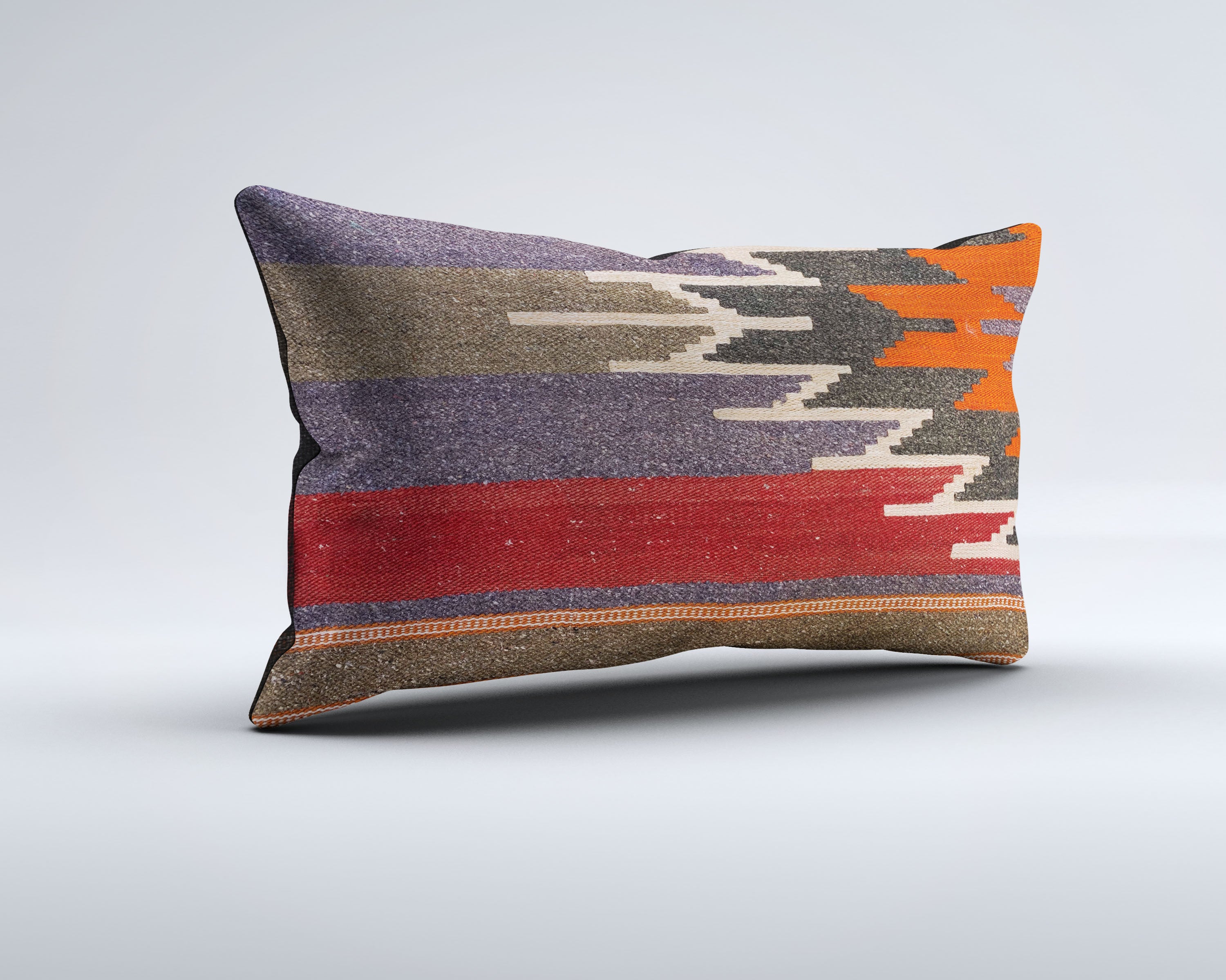 Vintage Turkish Kilim Cushion Cover 30x50 cm Lumbar Wool Kelim Pillowcase 35268