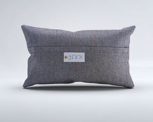 Vintage Turkish Kilim Cushion Cover 30x50 cm Lumbar Wool Kelim Pillowcase 35271