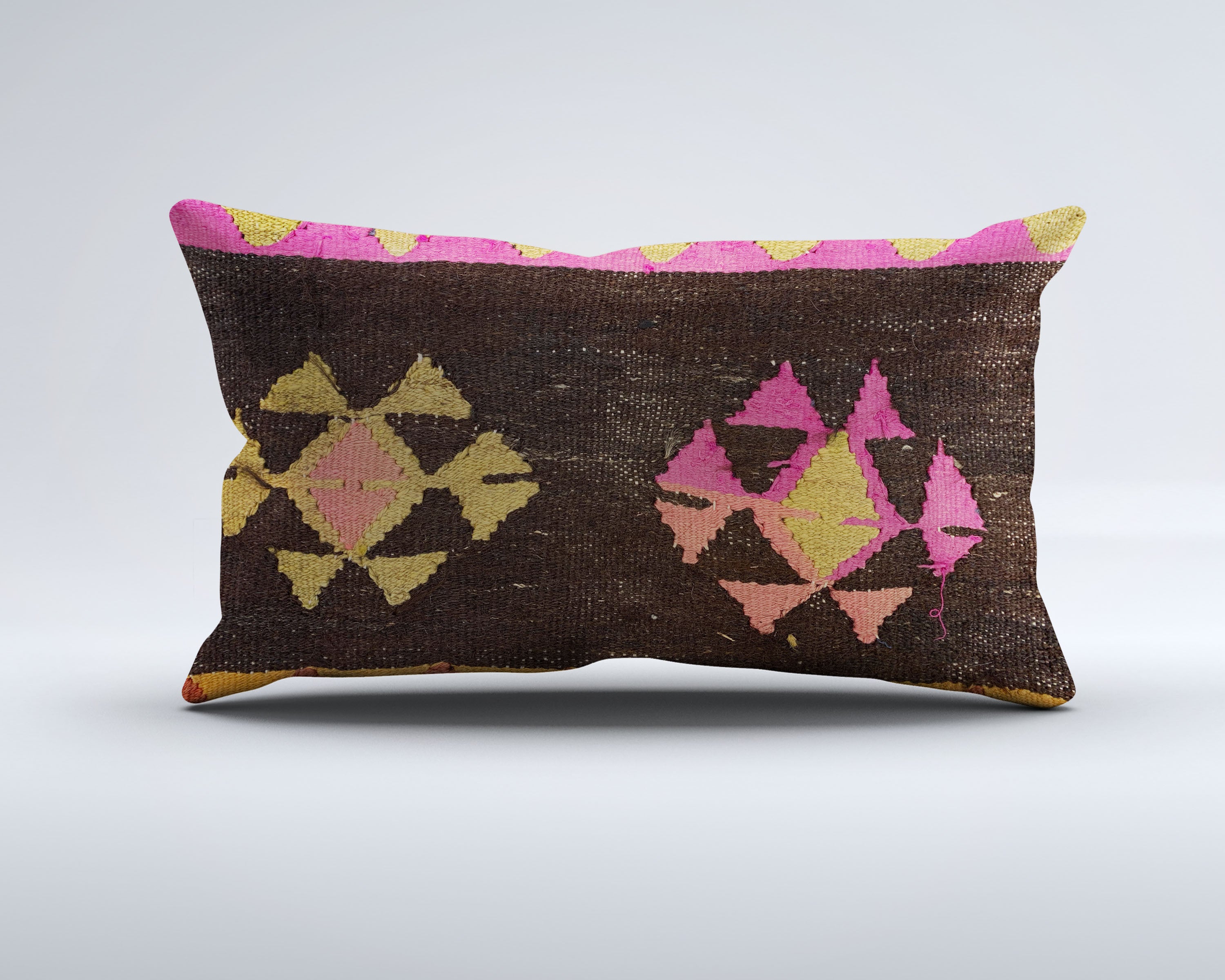 Vintage Turkish Kilim Cushion Cover 30x50 cm Lumbar Wool Kelim Pillowcase 35273