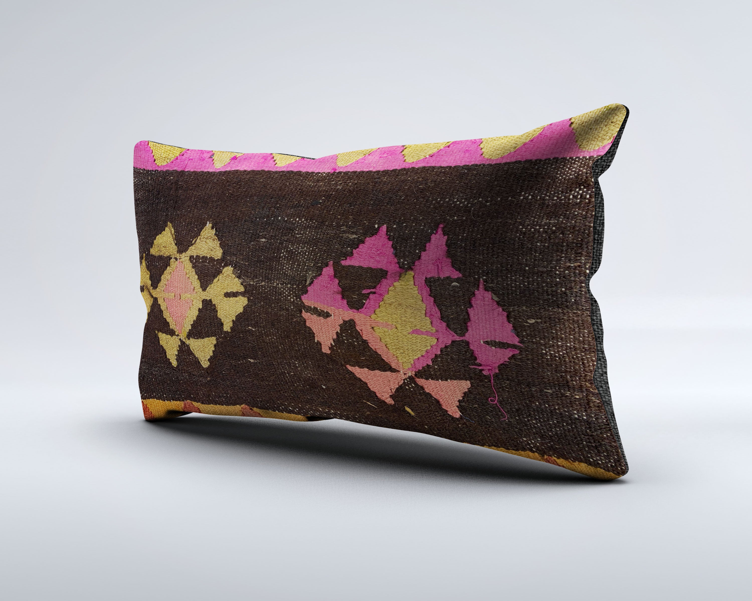 Vintage Turkish Kilim Cushion Cover 30x50 cm Lumbar Wool Kelim Pillowcase 35273