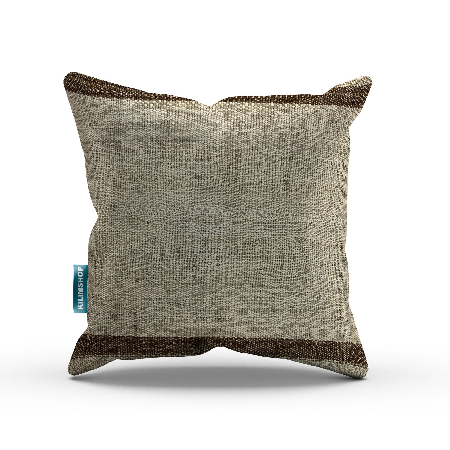 Vintage Kilim Cushion Cover 40x40 cm Square Wool Kelim Pillow Moroccan Decor