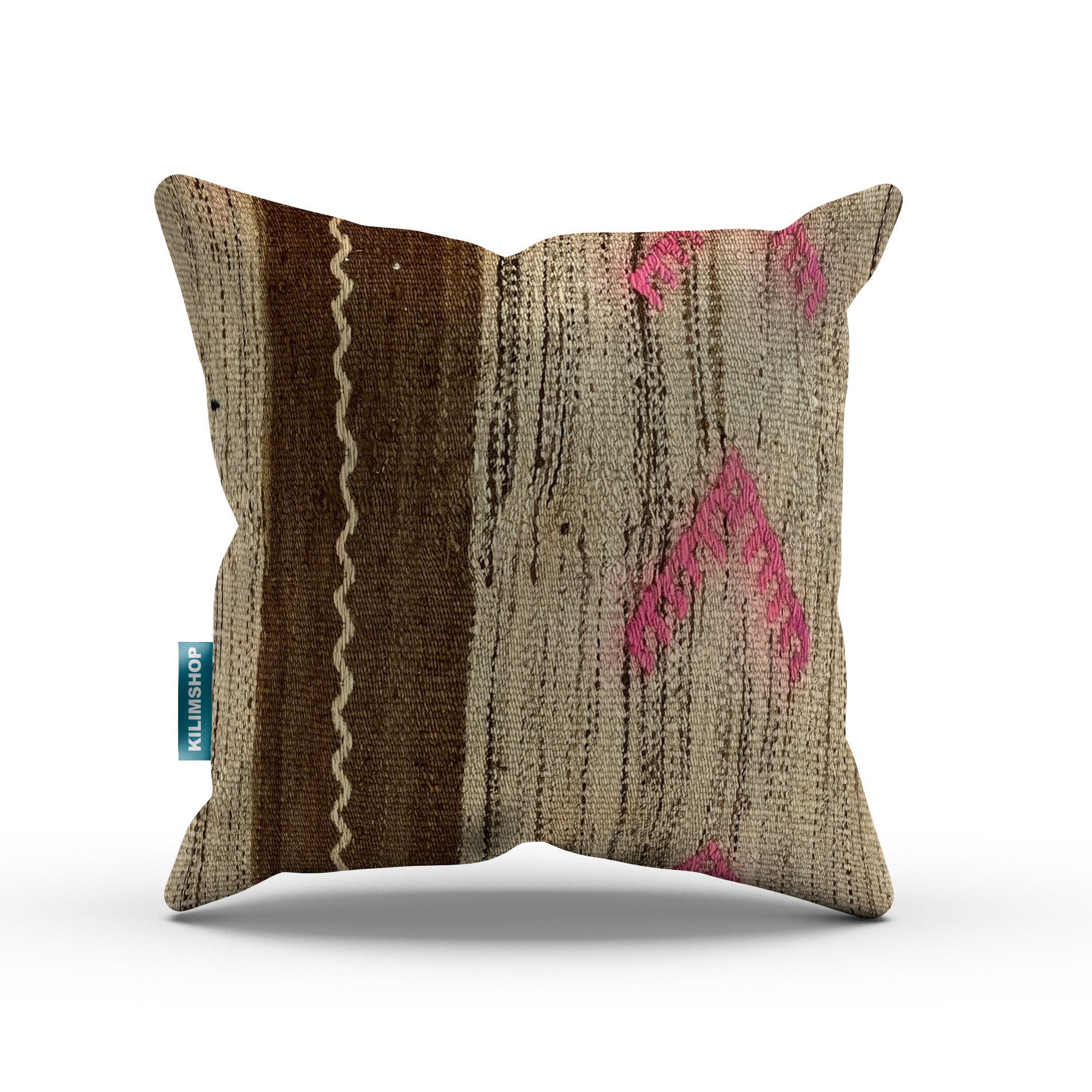 Vintage Kilim Cushion Cover 40x40 cm Square Wool Kelim Pillow Moroccan Decor