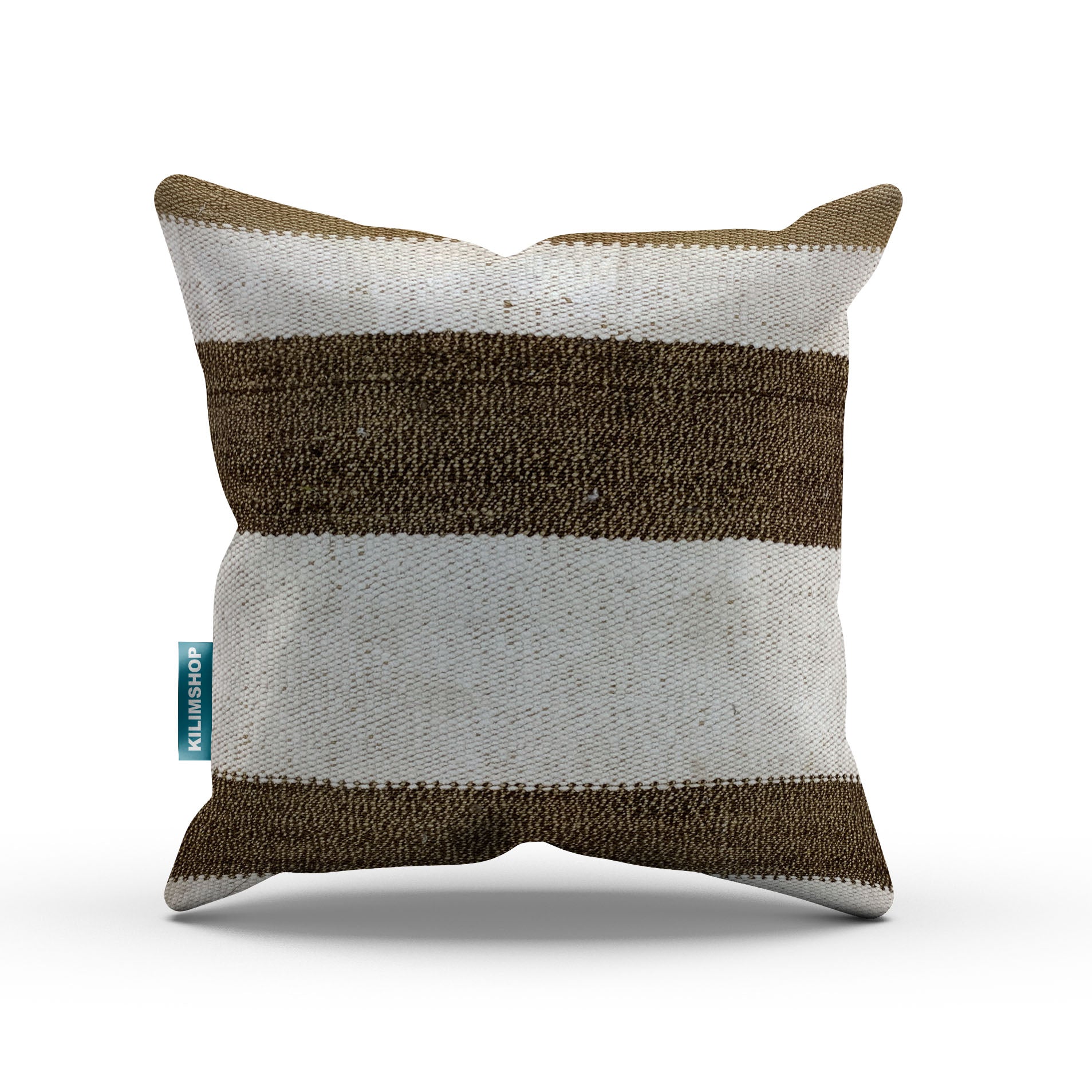 Vintage Kilim Cushion Cover 40x40 cm Square Wool Kelim Pillow Moroccan Decor