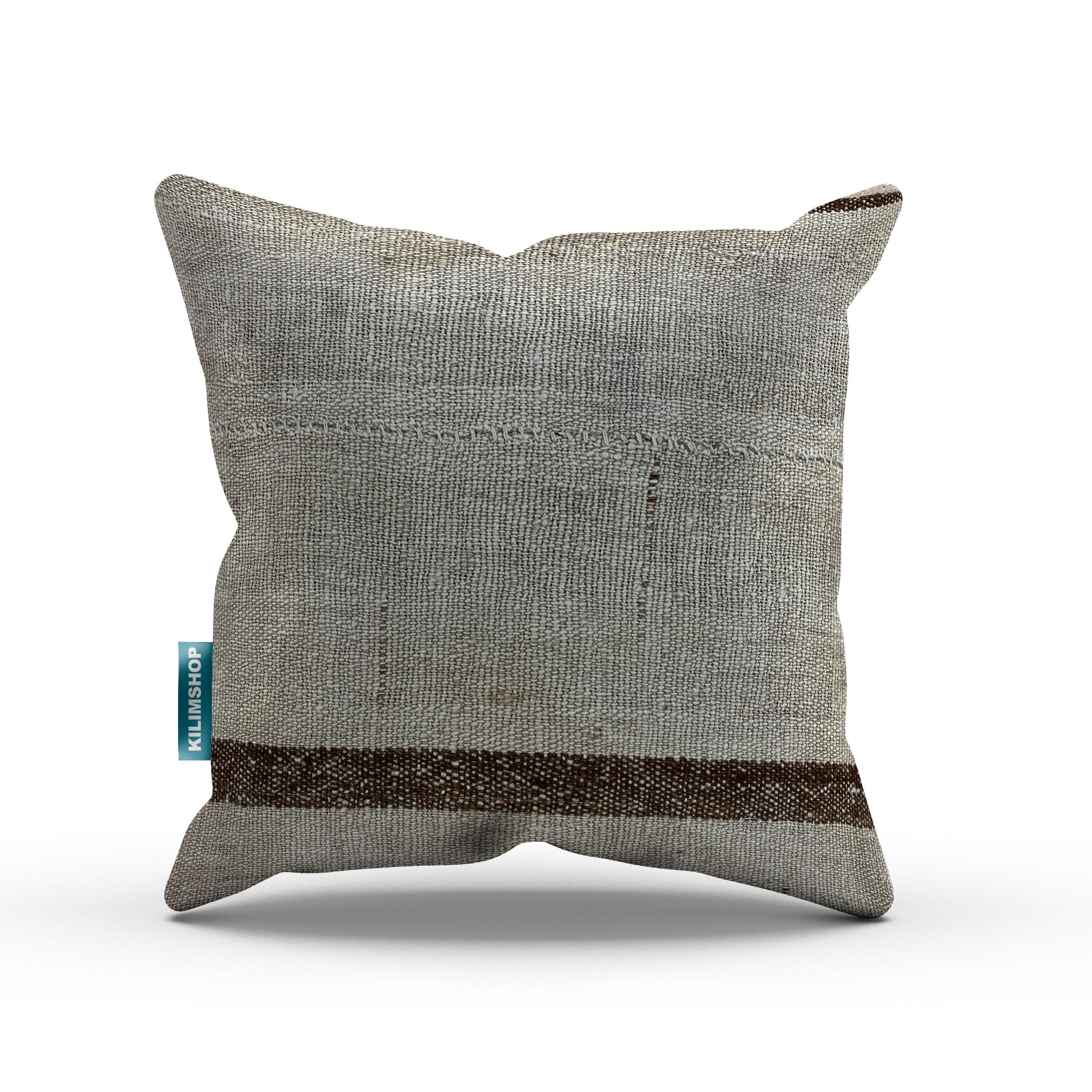 Vintage Kilim Cushion Cover 40x40 cm Square Wool Kelim Pillow Moroccan Decor