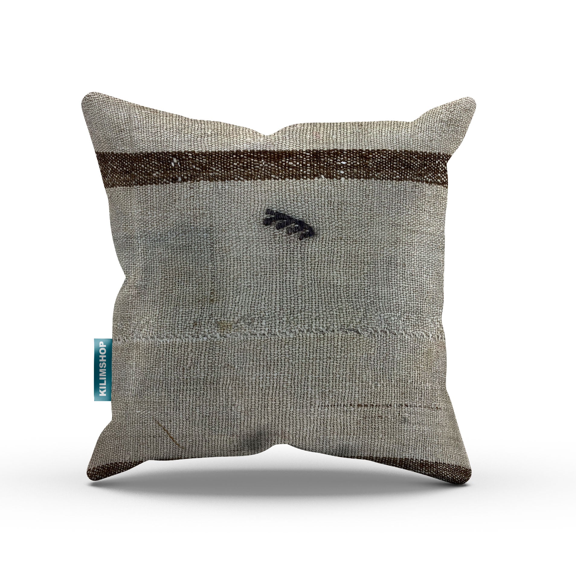 Vintage Kilim Cushion Cover 40x40 cm Square Wool Kelim Pillow Moroccan Decor