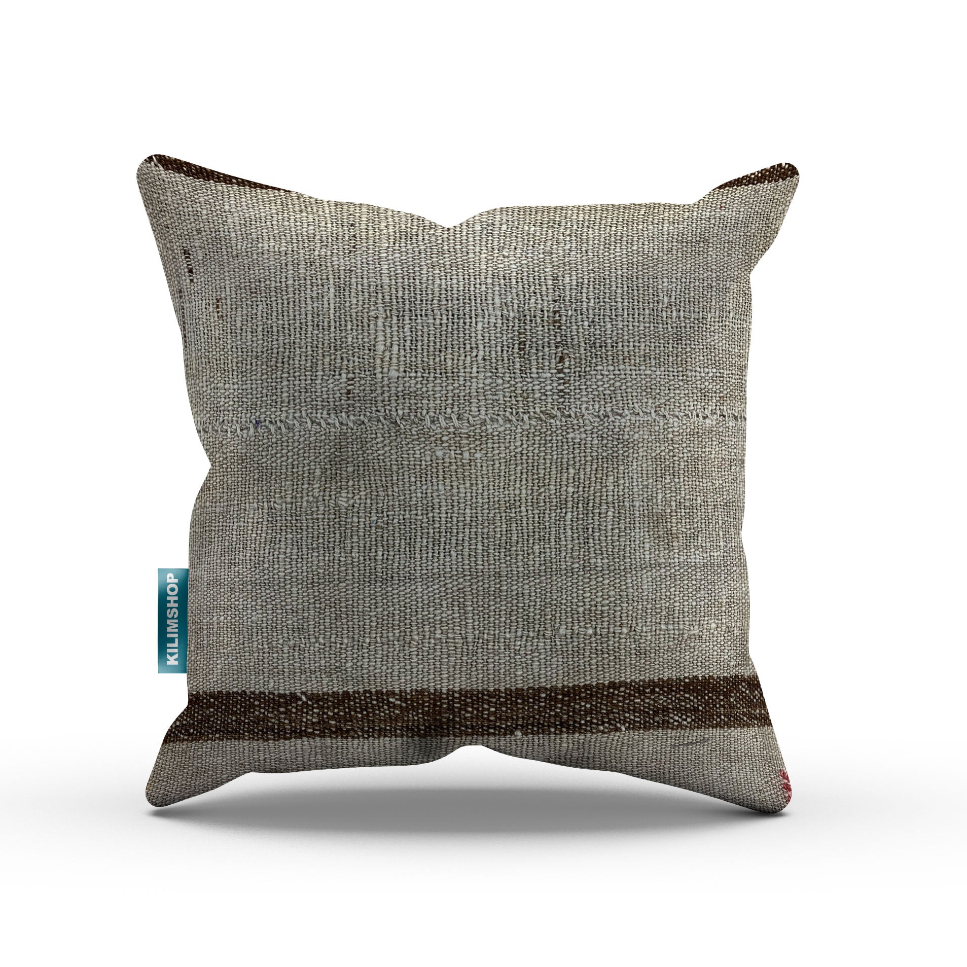 Vintage Kilim Cushion Cover 40x40 cm Square Wool Kelim Pillow Moroccan Decor