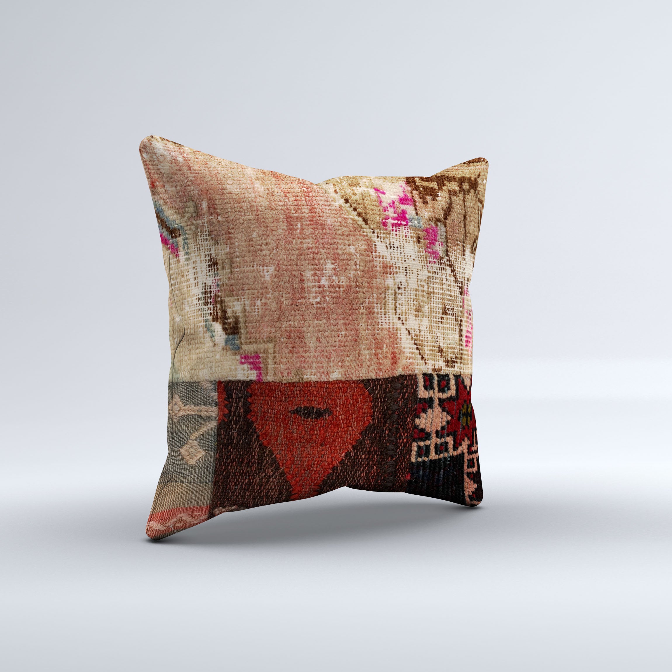 Vintage Turkish Kilim Cushion Cover 40x40 cm Square Wool Kelim Pillowcase  40826