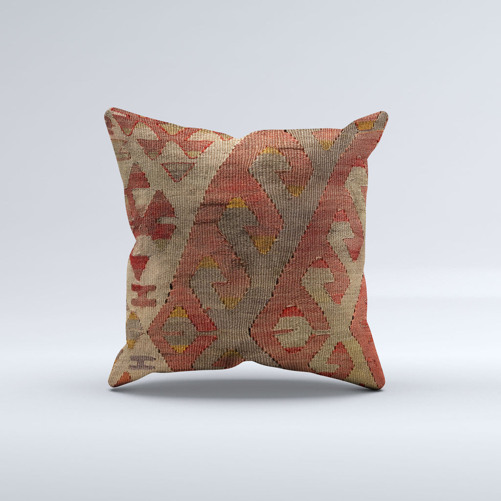 Vintage Turkish Kilim Cushion Cover 40x40 cm Square Wool Kelim Pillowcase  40878