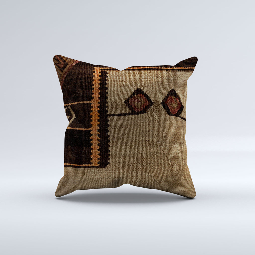 Vintage Turkish Kilim Cushion Cover 40x40 cm Square Wool Kelim Pillowcase  40883