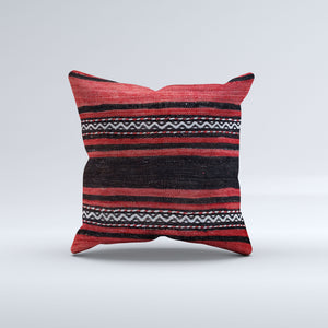 Vintage Turkish Kilim Cushion Cover 50x50 cm Square Wool Kelim Pillowcase 50441