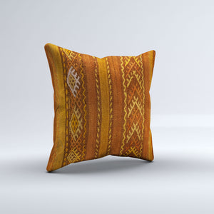 Vintage Turkish Kilim Cushion Cover 50x50 cm Square Wool Kelim Pillowcase 50487