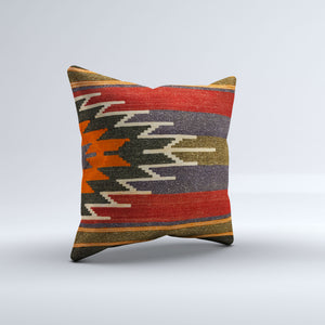 Vintage Turkish Kilim Cushion Cover 50x50 cm Square Wool Kelim Pillowcase 50493