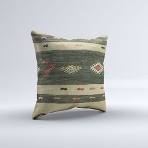 Vintage Turkish Kilim Cushion Cover 50x50 cm Square Wool Kelim Pillowcase 50499