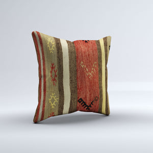 Vintage Turkish Kilim Cushion Cover 50x50 cm Square Wool Kelim Pillowcase 50505