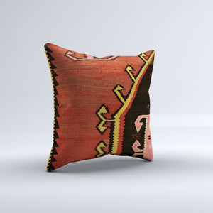 Vintage Turkish Kilim Cushion Cover 50x50 cm Square Wool Kelim Pillowcase 50508