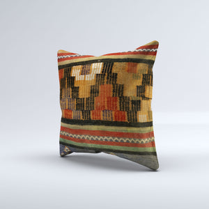 Vintage Turkish Kilim Cushion Cover 50x50 cm Square Wool Kelim Pillowcase 50509