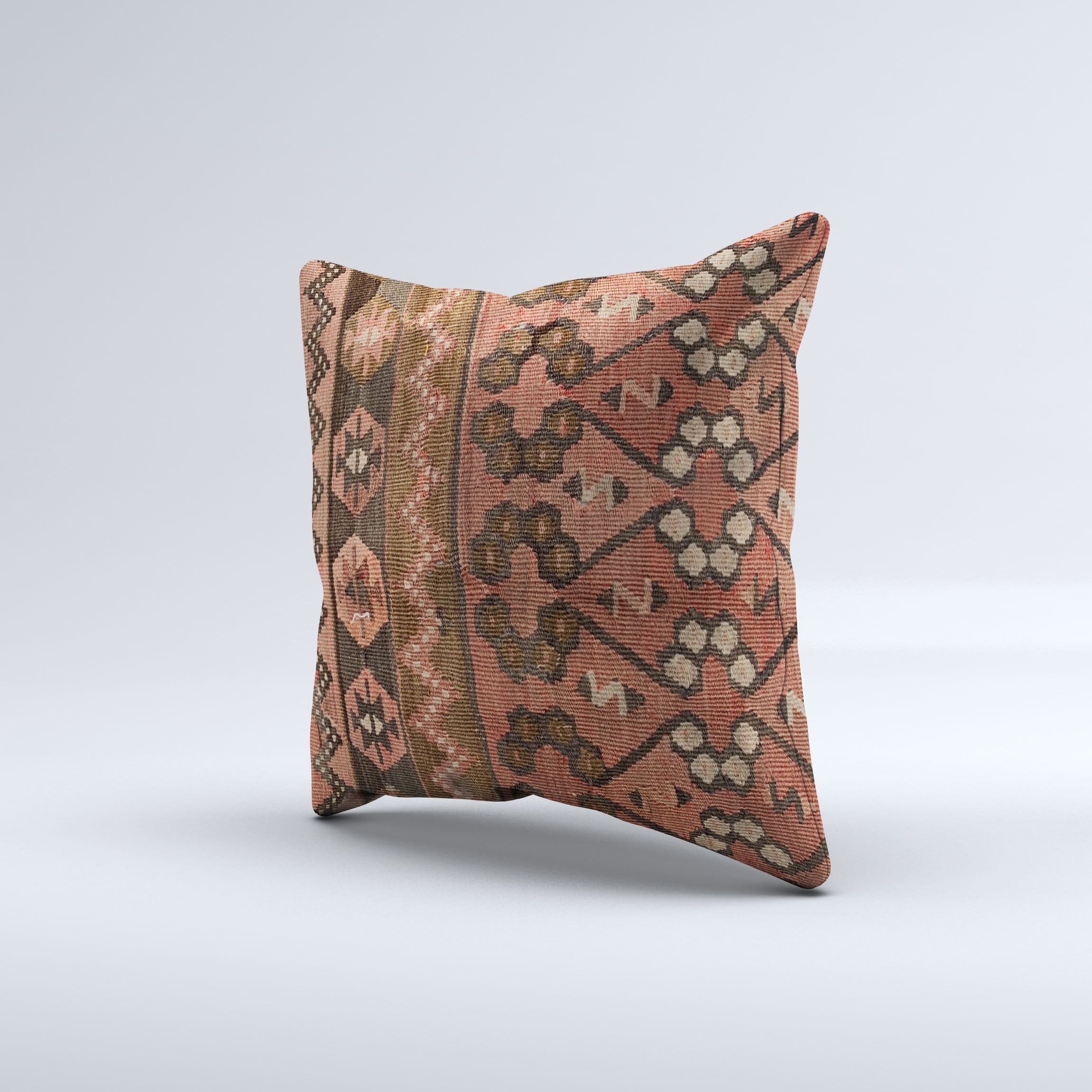 Vintage Turkish Kilim Cushion Cover 50x50 cm Square Wool Kelim Pillowcase 50519