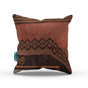 Vintage Turkish Kilim Cushion Cover 50x50 cm Square Wool Kelim Pillowcase 50522