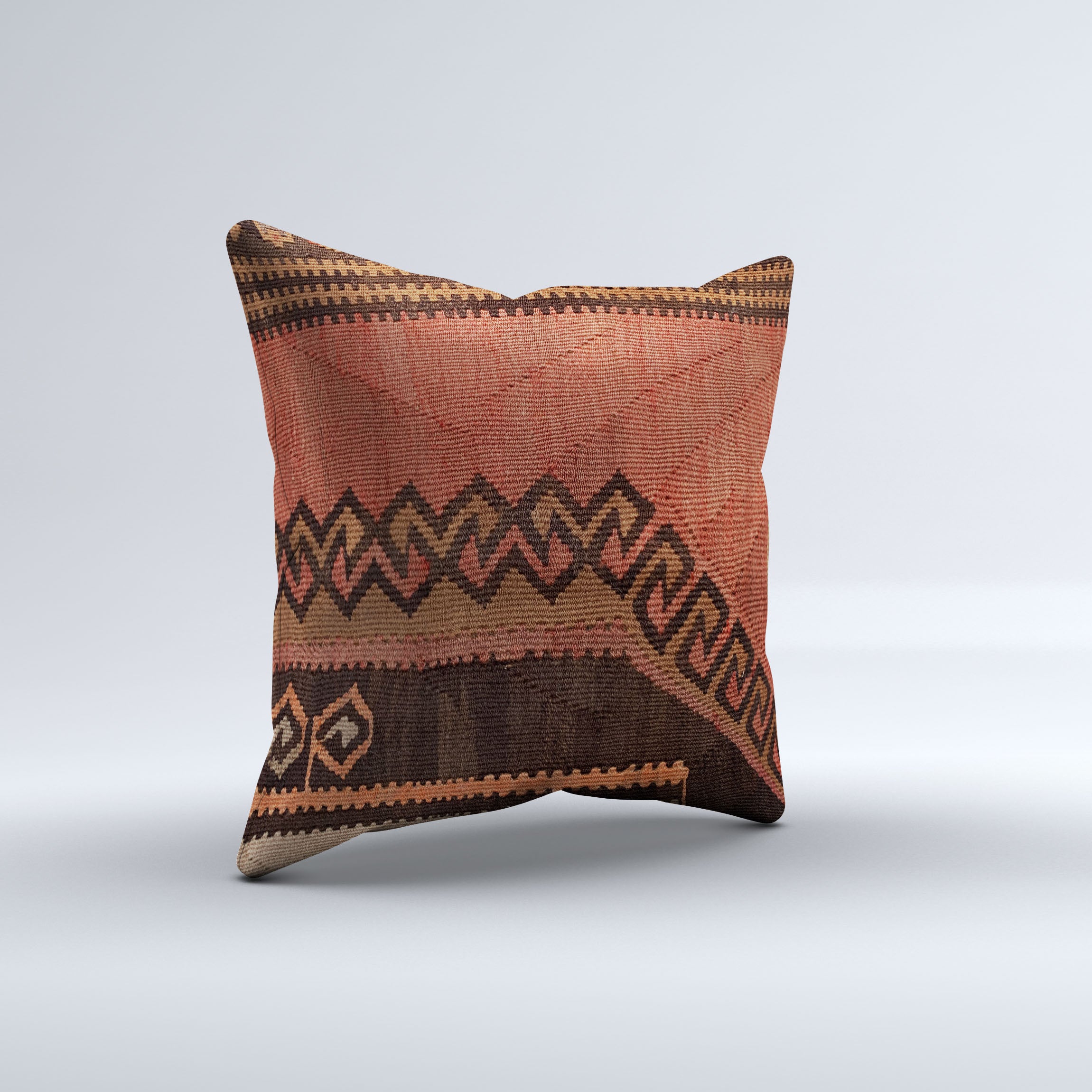 Vintage Turkish Kilim Cushion Cover 50x50 cm Square Wool Kelim Pillowcase 50522