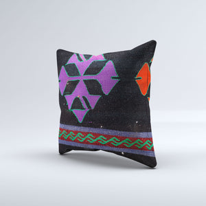 Vintage Turkish Kilim Cushion Cover 50x50 cm Square Wool Kelim Pillowcase 50525