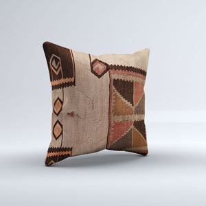 Vintage Turkish Kilim Cushion Cover 50x50 cm Square Wool Kelim Pillowcase 50529