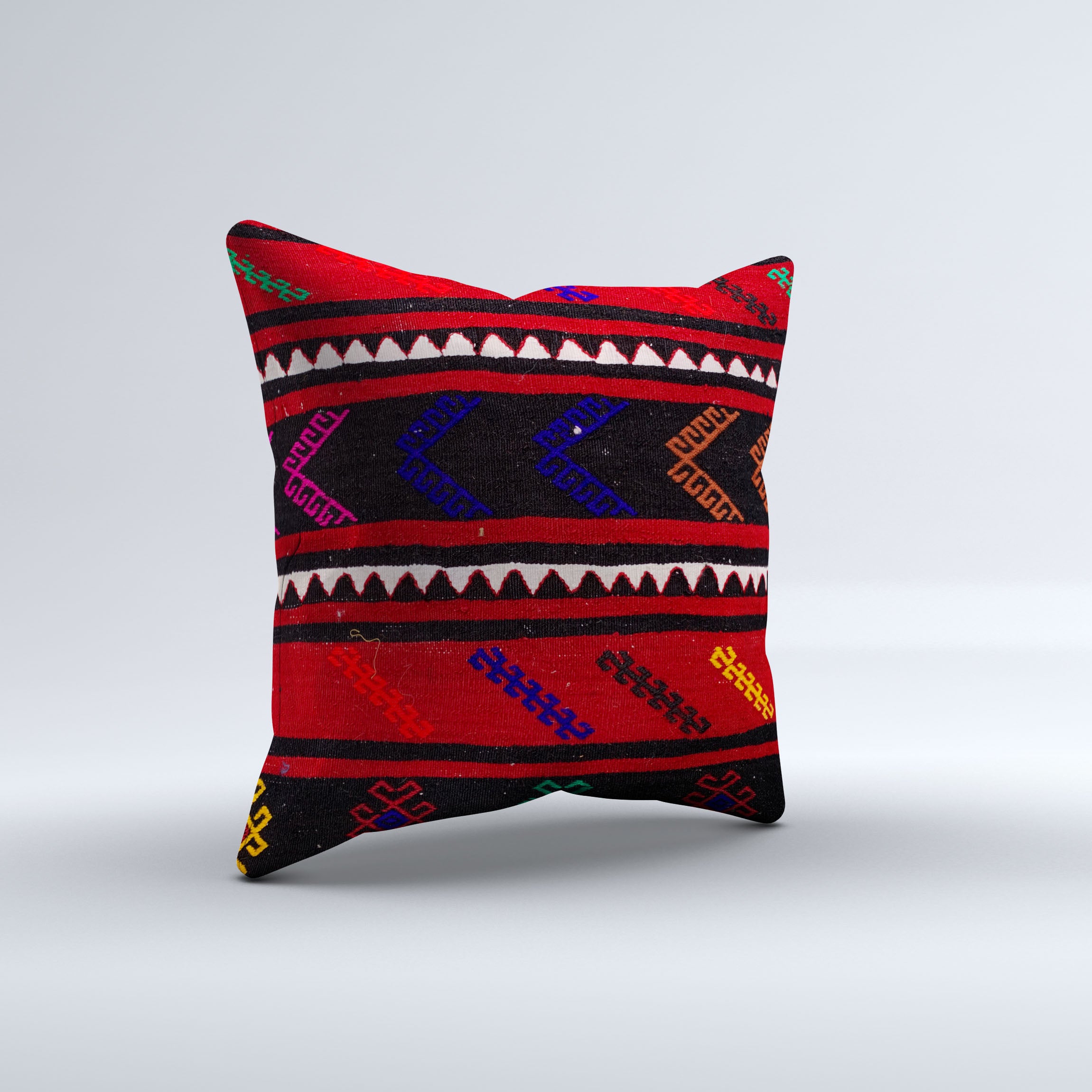 Vintage Turkish Kilim Cushion Cover 50x50 cm Square Wool Kelim Pillowcase 50531