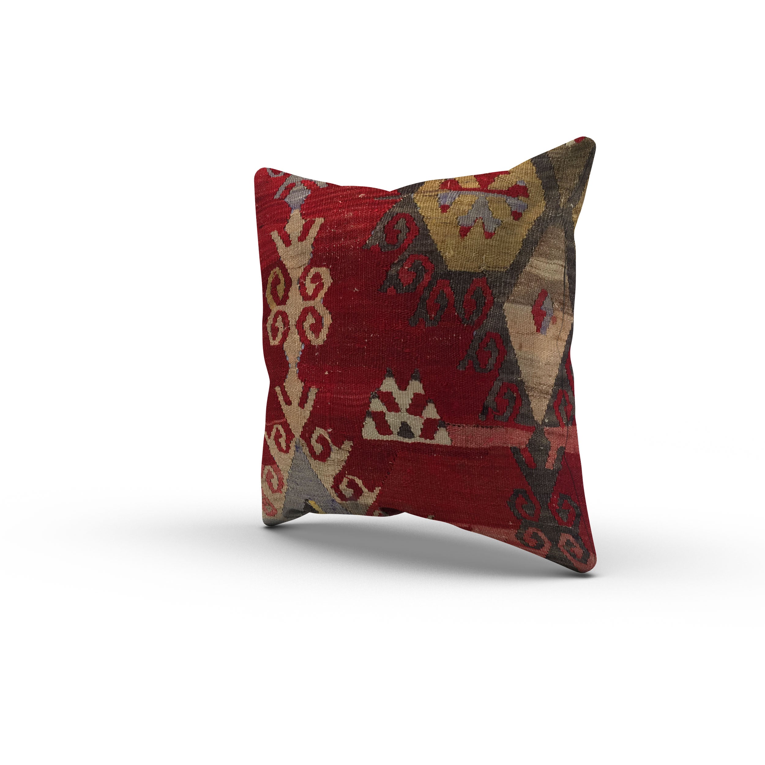 Vintage Turkish Kilim Cushion Cover 50x50 cm Square Wool Kelim Pillowcase 50564