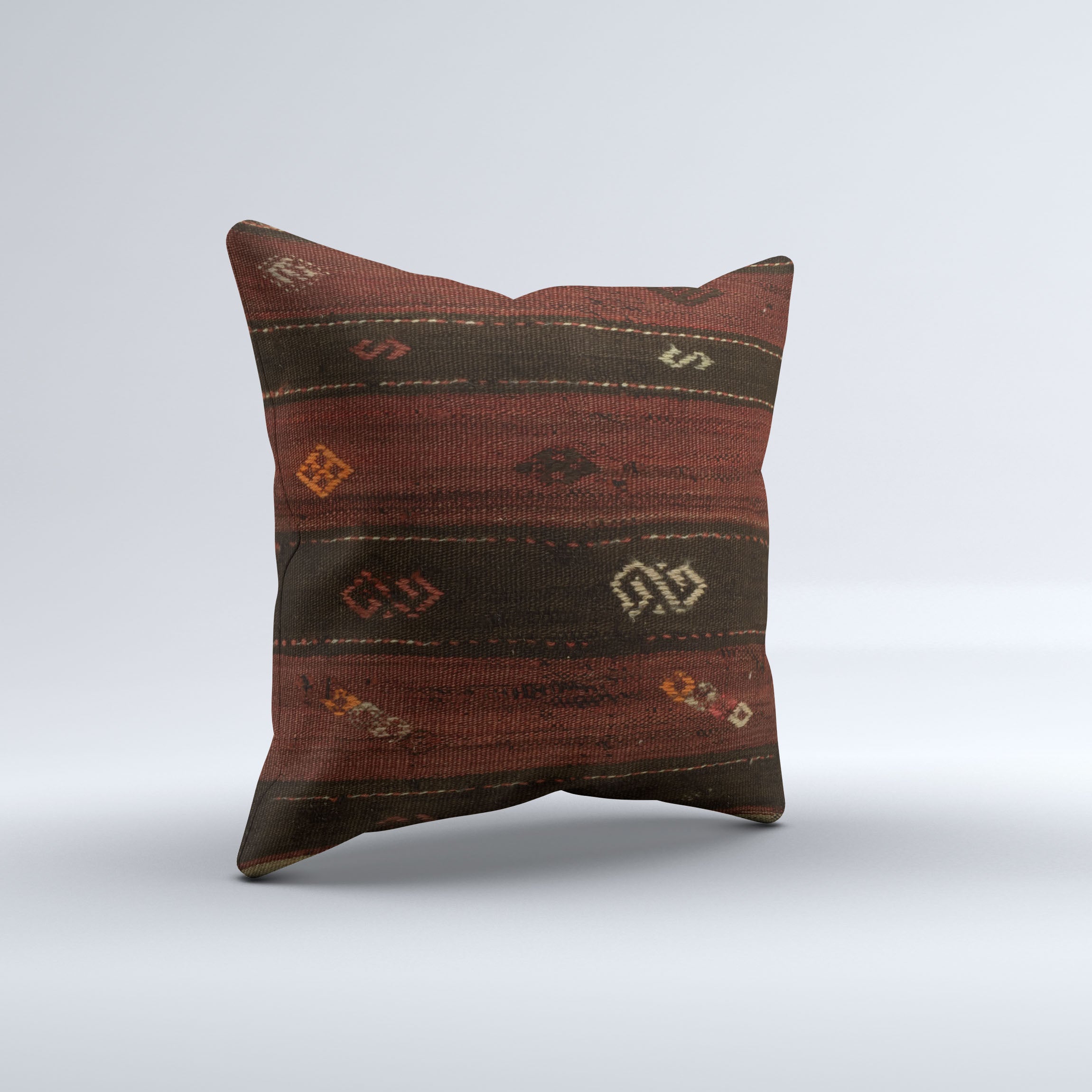 Vintage Turkish Kilim Cushion Cover 50x50 cm Square Wool Kelim Pillowcase 50576