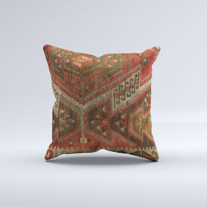 Vintage Turkish Kilim Cushion Cover 50x50 cm Square Wool Kelim Pillowcase 50577