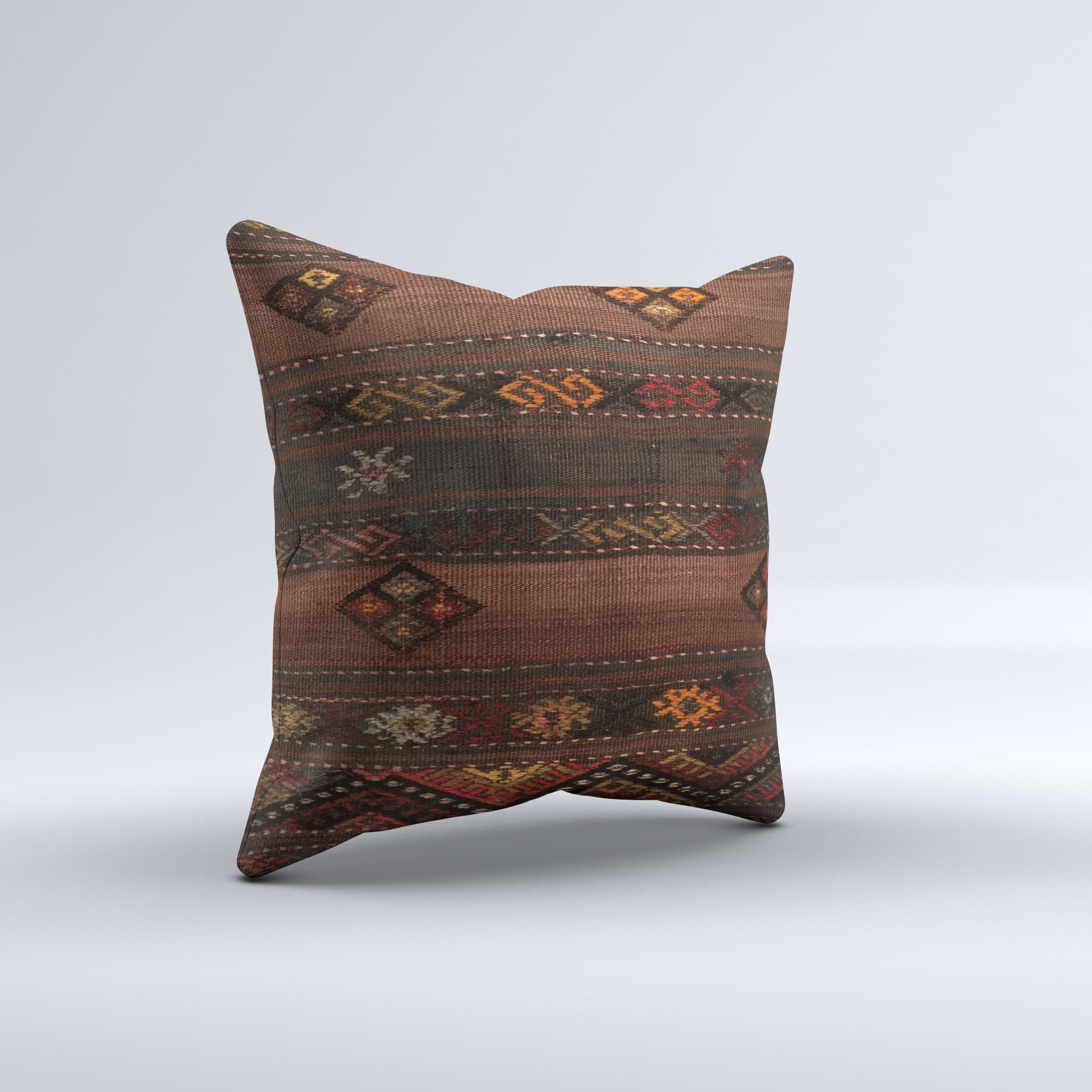 Vintage Turkish Kilim Cushion Cover 50x50 cm Square Wool Kelim Pillowcase 50578