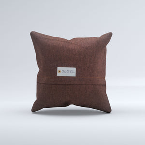 Vintage Turkish Kilim Cushion Cover 50x50 cm Square Wool Kelim Pillowcase 50582