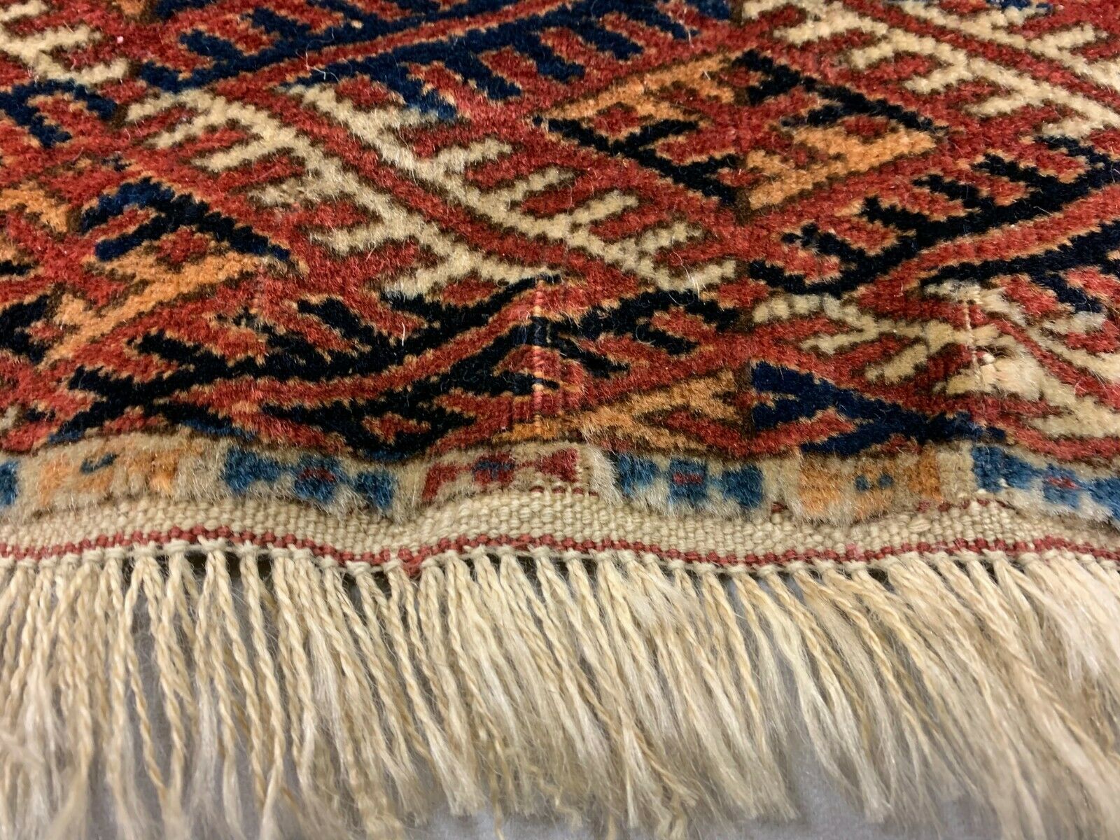 Antique Turkmen Tekke Main Carpet, 290x240 cm Turkoman Bokhara Red Black Beige kilimshop.myshopify.com
