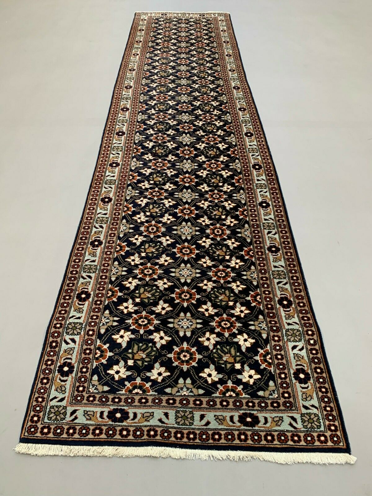 Vintage Tribal Indian Long runner 356x83 cm veg dye wool rug tribal handmade