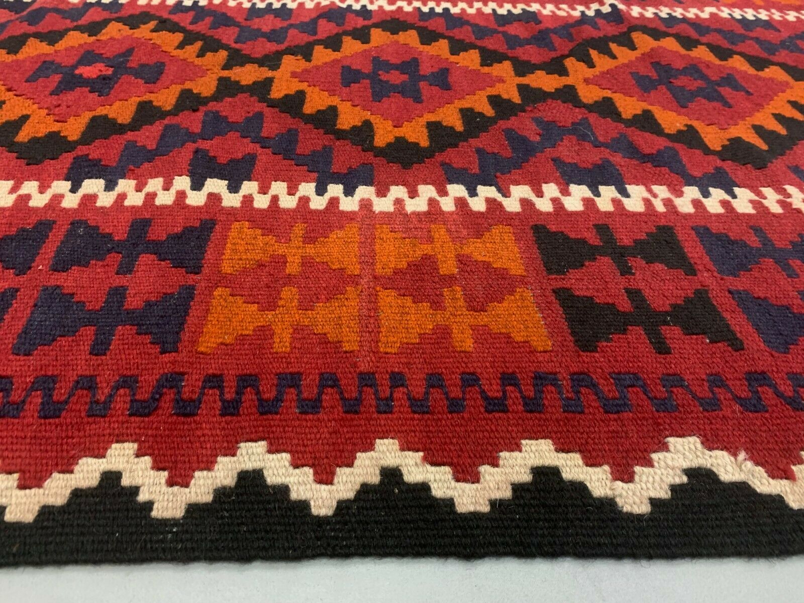Afghan narrow Kilim Runner 384x94 cm, shabby chic, vintage decor kelim rug kilimshop.myshopify.com