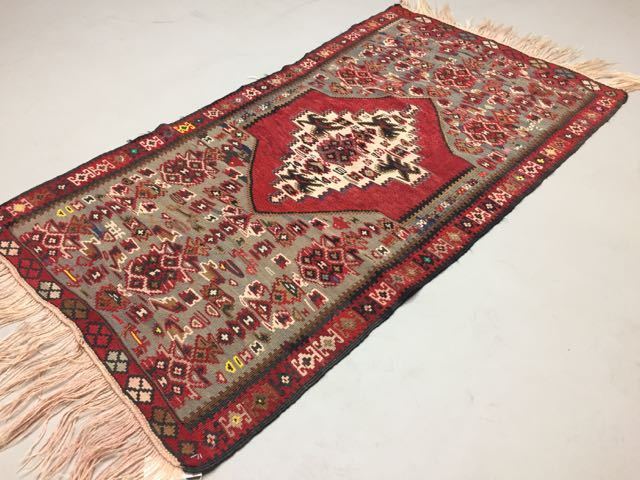 Antique Turkish Kilim Rug shabby vintage old wool country home Kelim 147x78cm Antiques:Carpets & Rugs kilimshop.myshopify.com