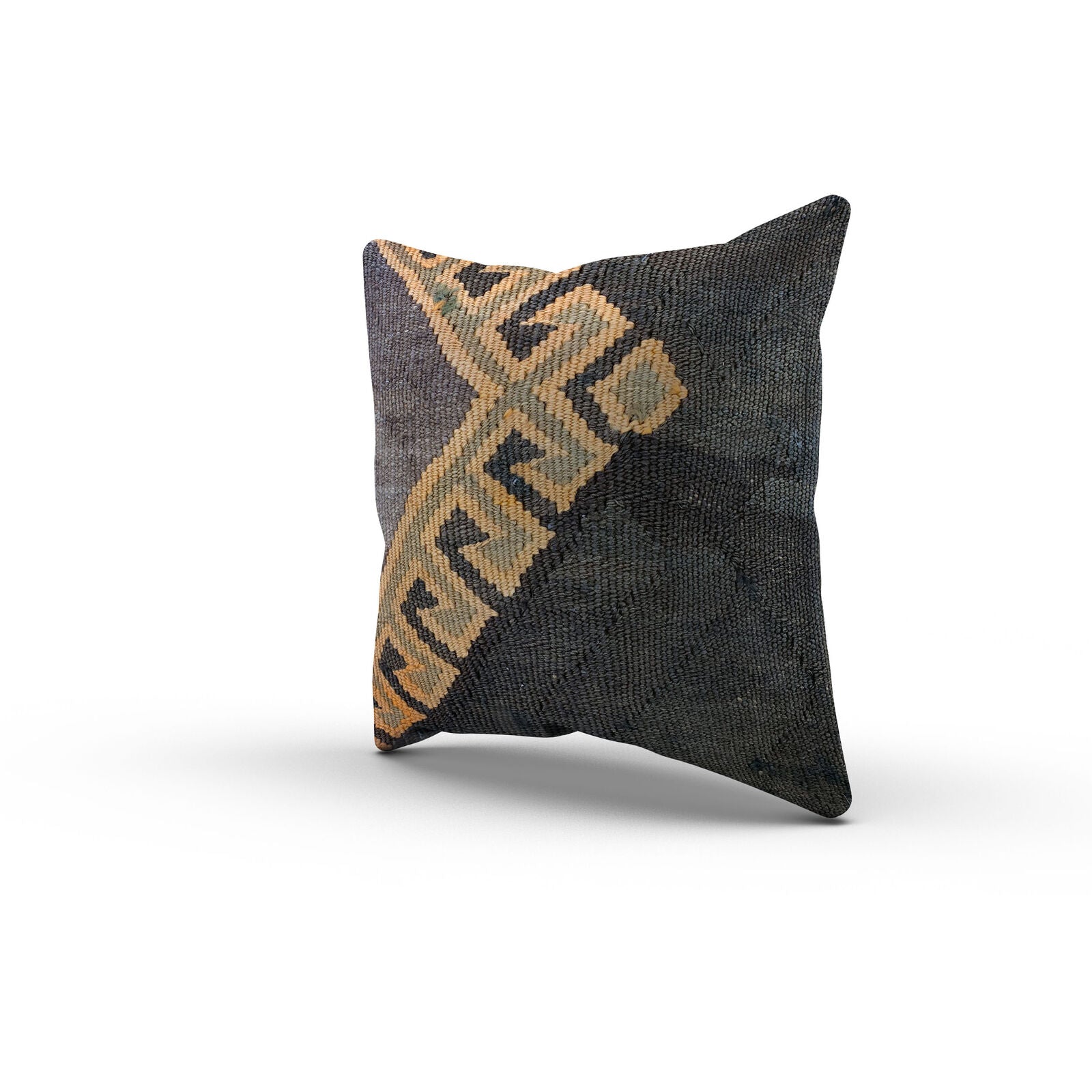 Turkish Kilim Cushion Cover 40x40 cm Square Wool Kelim Pillow Moroccan 40784
