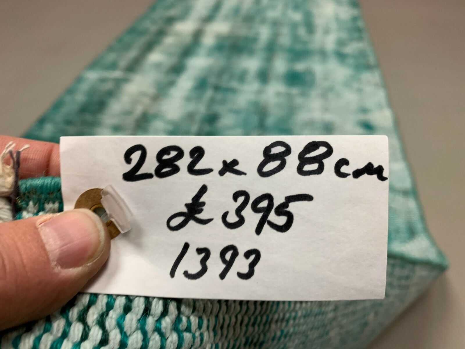 Distressed Turkish Narrow Runner 282x88 cm wool Vintage rug, Overdyed Blue kilimshop.myshopify.com