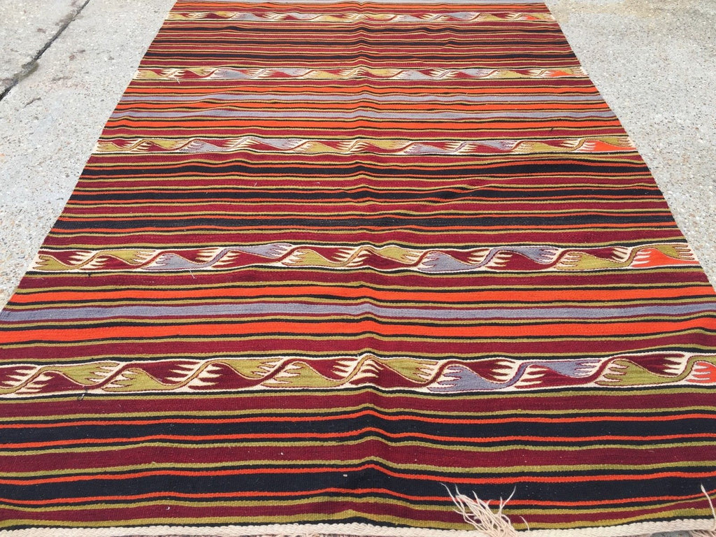 Vintage Turkish Kilim Kelim Rug 390x150cm shabby chic wool, country home, boho Home, Furniture & DIY:Rugs & Carpets:Rugs kilimshop.myshopify.com