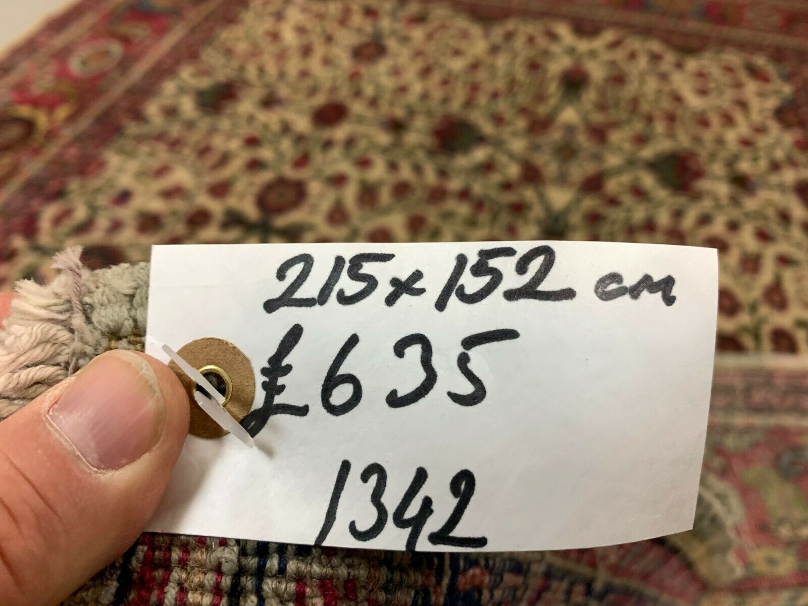 Distressed Turkish Rug 215x152 cm wool Vintage shabby Chic Tribal Red, Beige kilimshop.myshopify.com