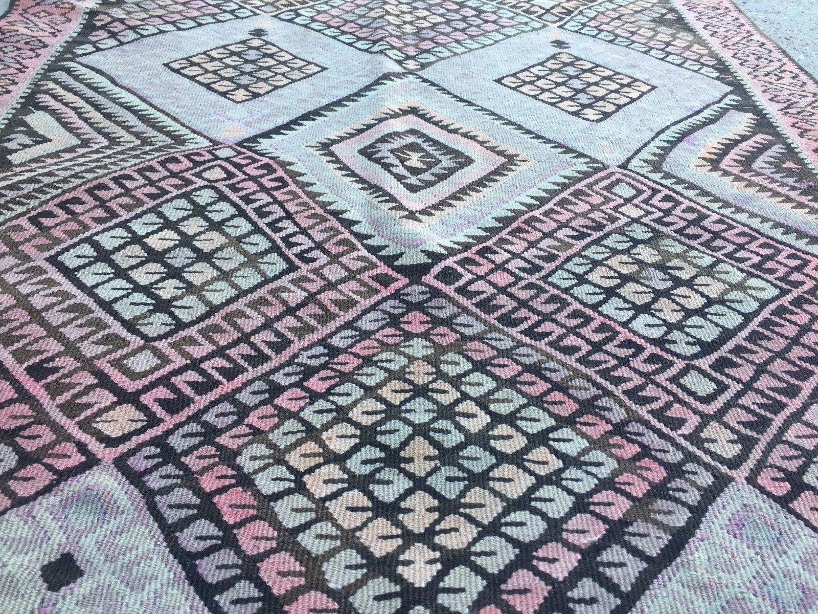 Vintage Turkish Kilim Kelim Rug 335x115 cm shabby chic wool, country home, boho Antiques:Carpets & Rugs kilimshop.myshopify.com