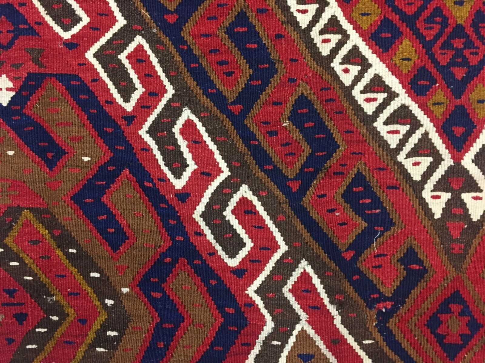Vintage Turkish Kilim 190x145 cm Tribal Kelim Rug, Black, Red, Beige, Medium