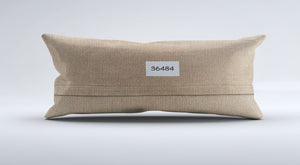 Vintage Turkish Kilim Cushion Cover 30x60 cm Lumbar Wool Kelim Pillowcase 36484