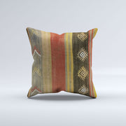 Vintage Turkish Kilim Cushion Cover 60x60 cm Square Wool Kelim Pillowcase 66461