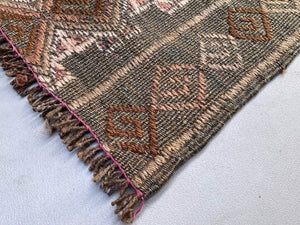 Large Vintage Turkish Kilim Rug 180x182 cm Wool Kelim, Square