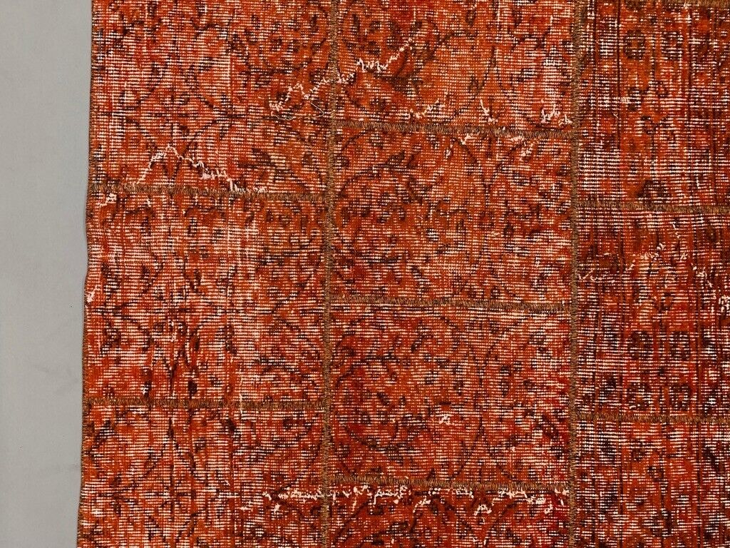 Distressed Vintage Turkish Patchwork Rug 150x100 cm Wool Medium