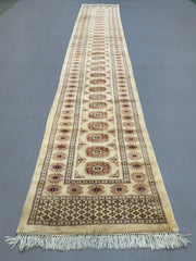 Vintage Indian Long runner 475x80 cm Bokhara wool rug tribal handmade