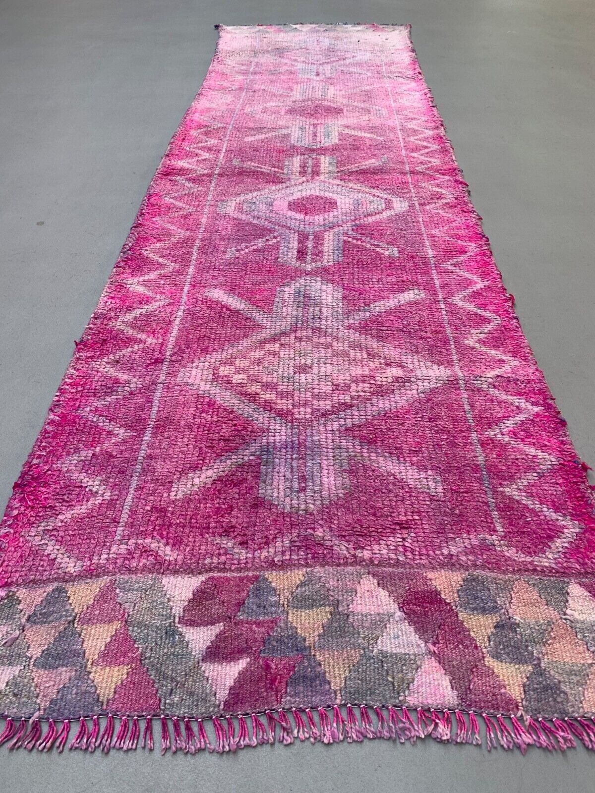 Vintage Turkish  Tribal Runner 318x90 cm veg dye wool rug tribal, handmade