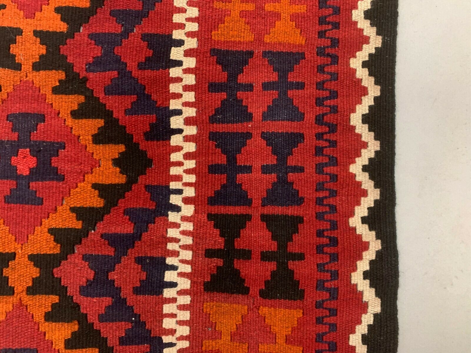 Afghan narrow Kilim Runner 384x94 cm, shabby chic, vintage decor kelim rug kilimshop.myshopify.com
